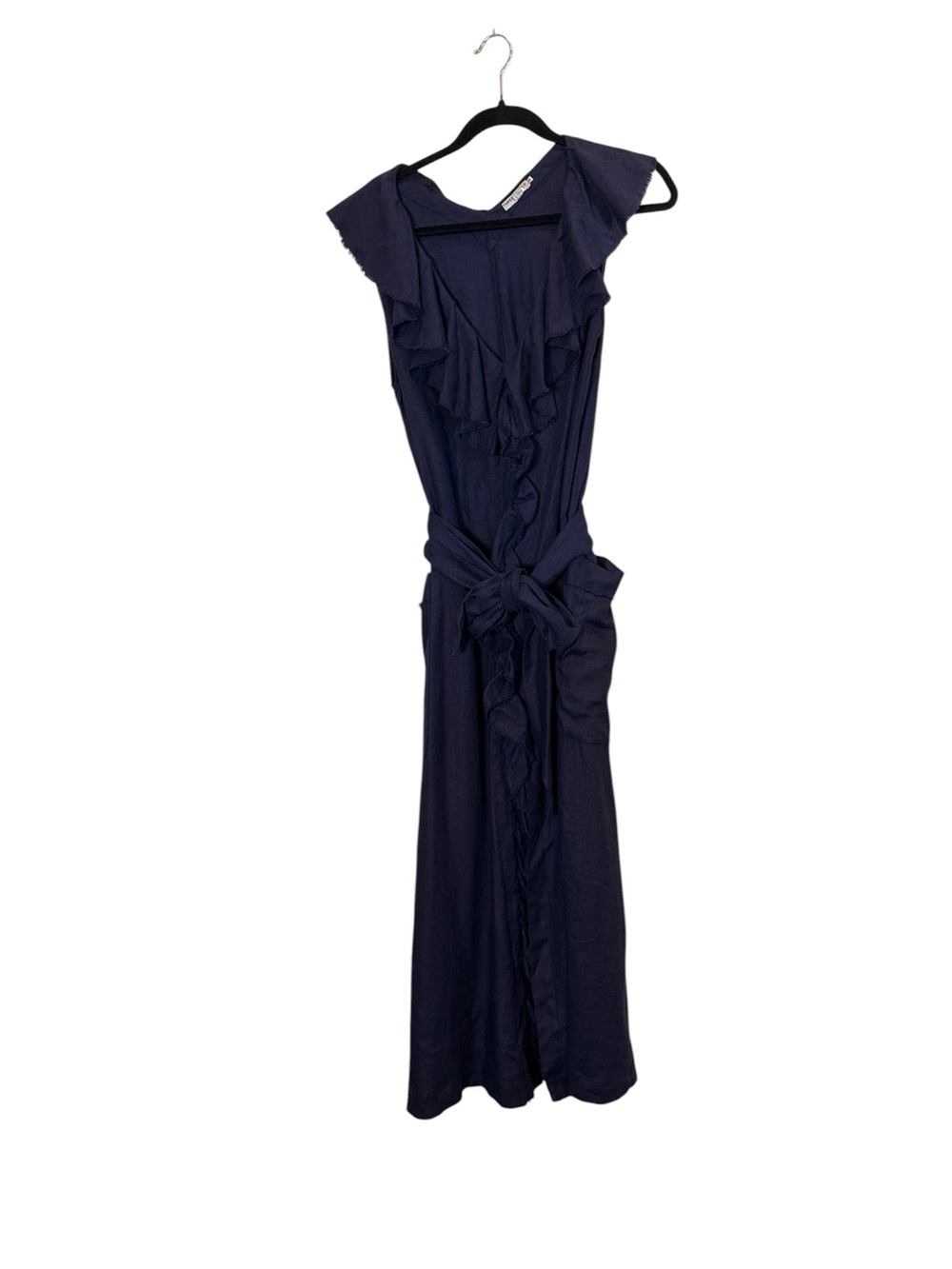 Three Graces London Ruffled Linen Slow Fashion Maxi Wrap Dress